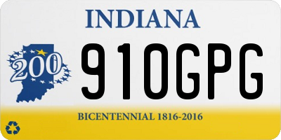 IN license plate 910GPG