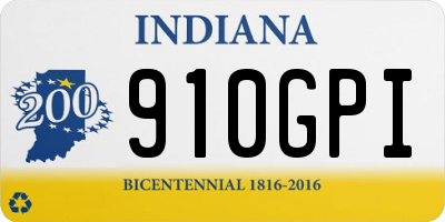 IN license plate 910GPI