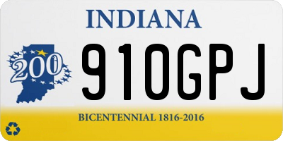 IN license plate 910GPJ