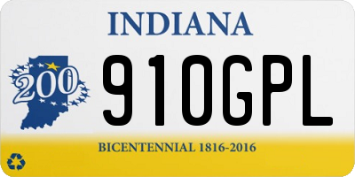 IN license plate 910GPL