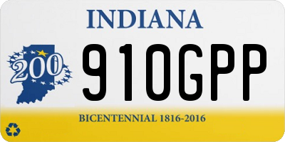 IN license plate 910GPP