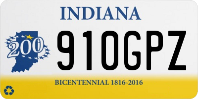 IN license plate 910GPZ
