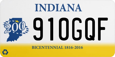 IN license plate 910GQF