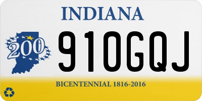 IN license plate 910GQJ