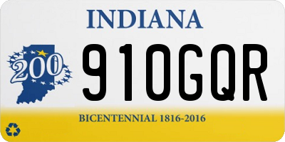 IN license plate 910GQR