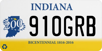 IN license plate 910GRB