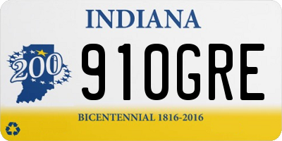 IN license plate 910GRE