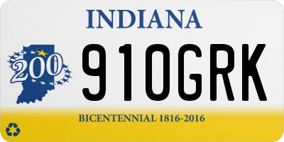 IN license plate 910GRK