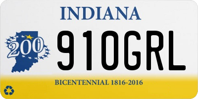 IN license plate 910GRL