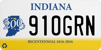 IN license plate 910GRN