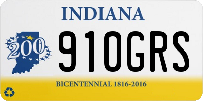 IN license plate 910GRS