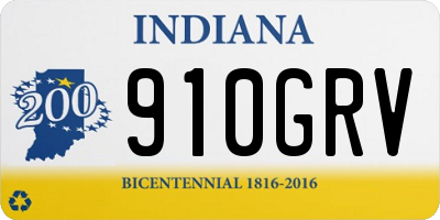 IN license plate 910GRV