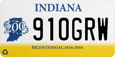 IN license plate 910GRW