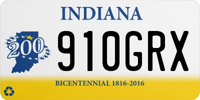 IN license plate 910GRX