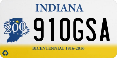 IN license plate 910GSA