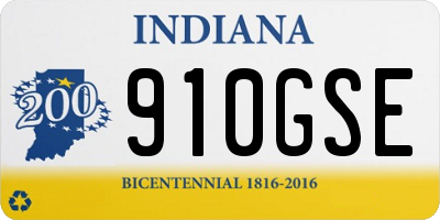 IN license plate 910GSE