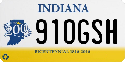 IN license plate 910GSH