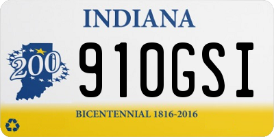 IN license plate 910GSI