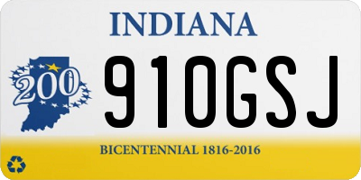 IN license plate 910GSJ