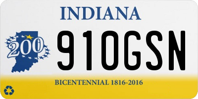 IN license plate 910GSN
