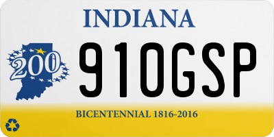 IN license plate 910GSP