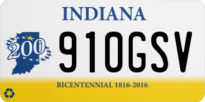 IN license plate 910GSV