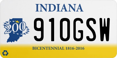IN license plate 910GSW