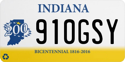 IN license plate 910GSY