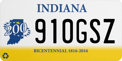 IN license plate 910GSZ