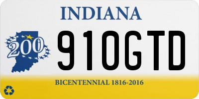 IN license plate 910GTD