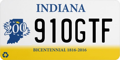 IN license plate 910GTF