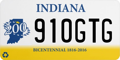 IN license plate 910GTG
