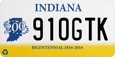 IN license plate 910GTK