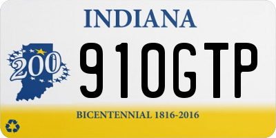 IN license plate 910GTP