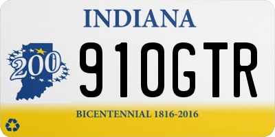 IN license plate 910GTR