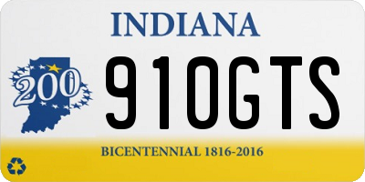 IN license plate 910GTS