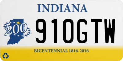 IN license plate 910GTW