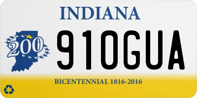 IN license plate 910GUA