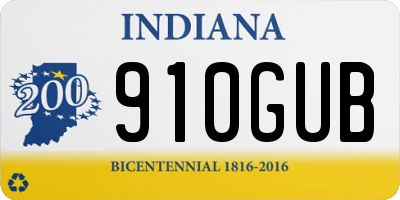 IN license plate 910GUB