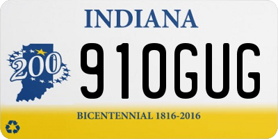 IN license plate 910GUG
