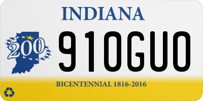 IN license plate 910GUO