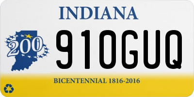 IN license plate 910GUQ