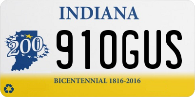 IN license plate 910GUS