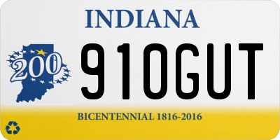 IN license plate 910GUT