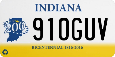 IN license plate 910GUV