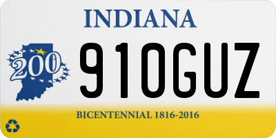 IN license plate 910GUZ