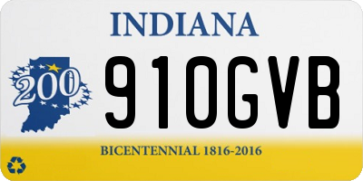 IN license plate 910GVB
