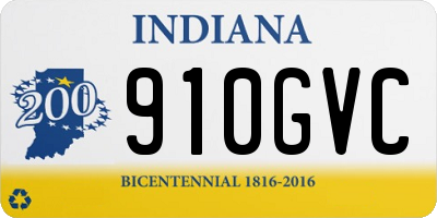 IN license plate 910GVC
