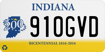 IN license plate 910GVD