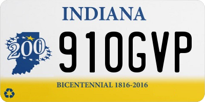 IN license plate 910GVP